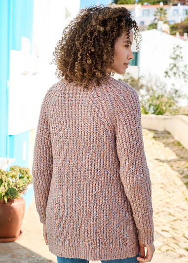 Cotton Traders Oyster Fleck Edge To Edge Cardigan