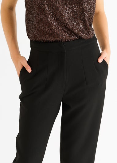 Gini London Black Ankle Grazer Cigarette Tailoring Trousers