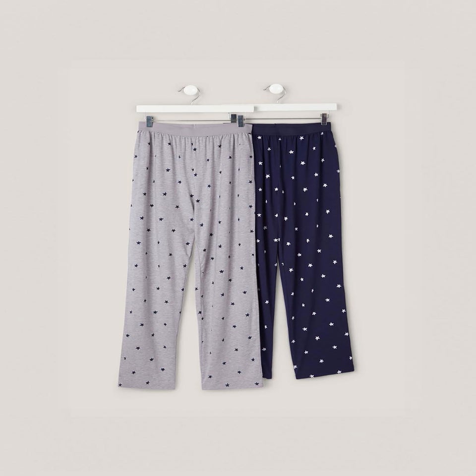 Cotton Traders Multi 2 Pack Cotton Rich PJ Bottoms