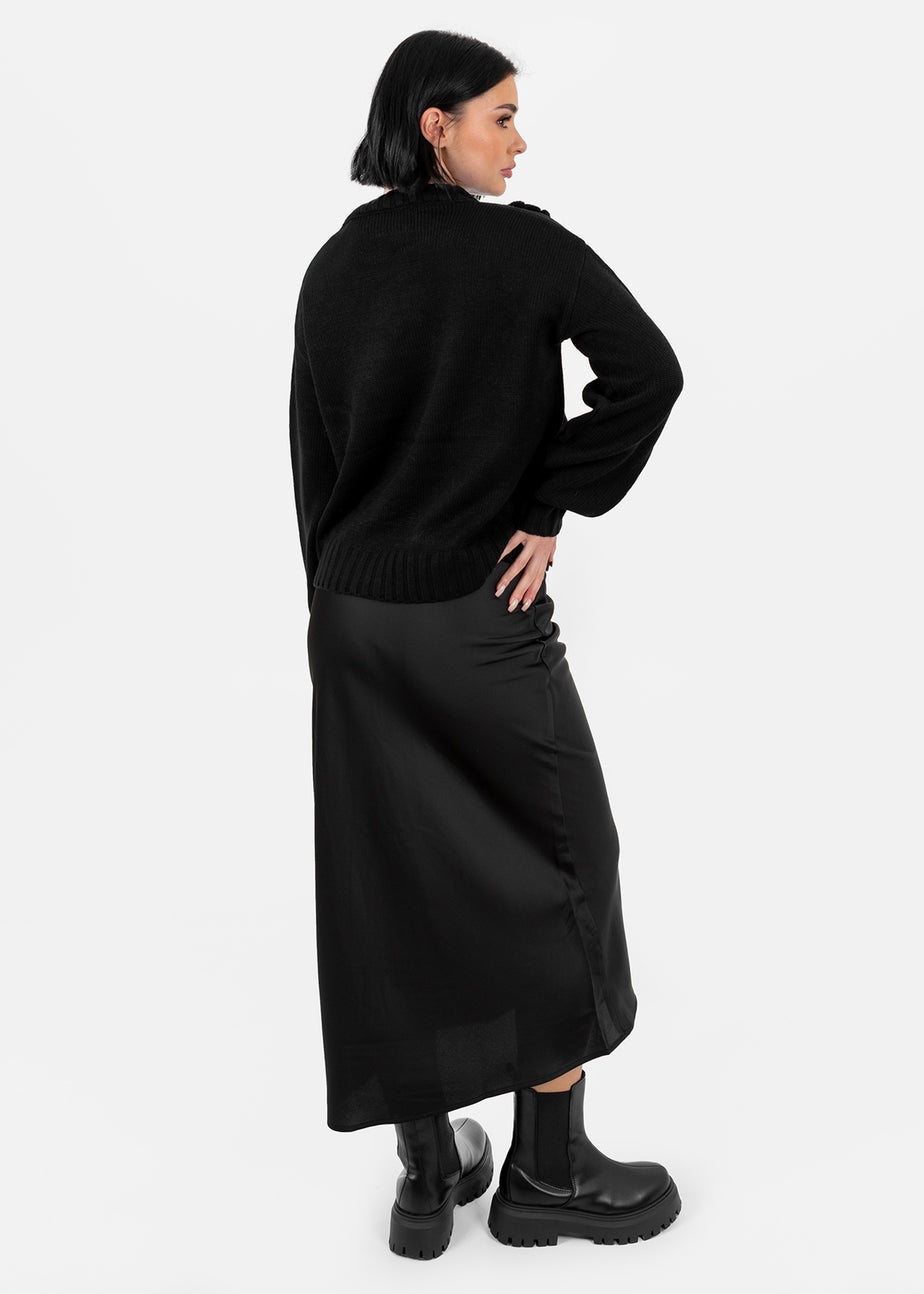 Lovedrobe Black Floral Applique Jumper