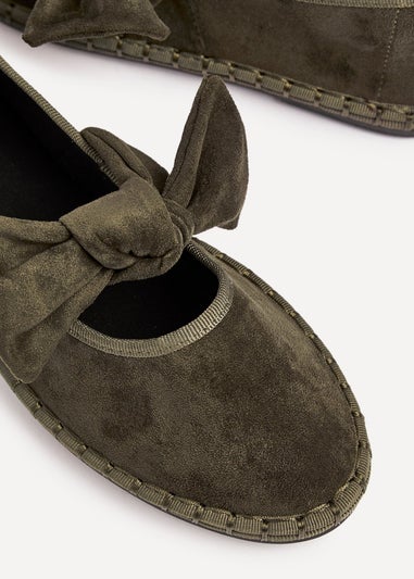 Linzi Pout Khaki Faux Suede Mary Jane