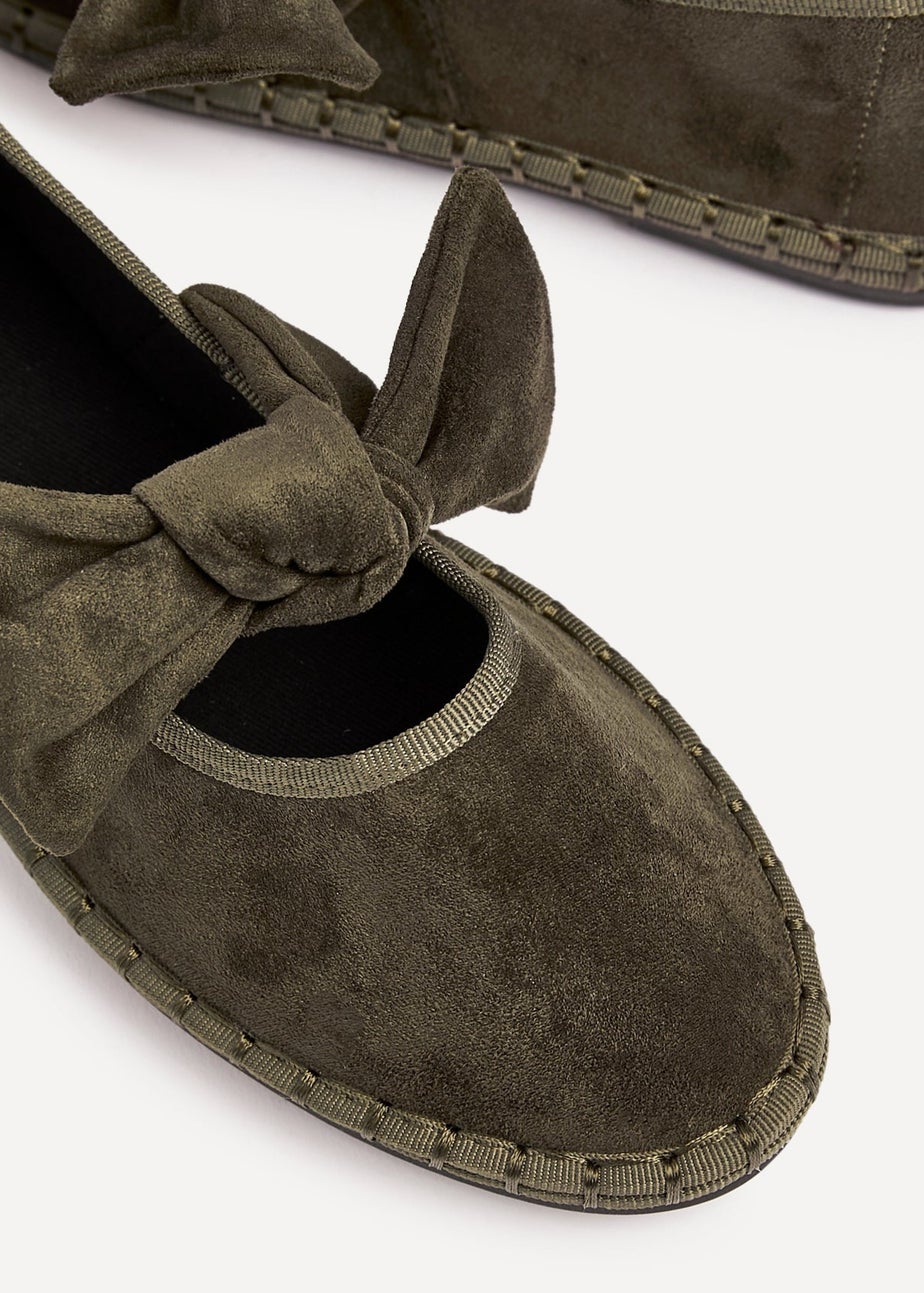 Linzi Pout Khaki Faux Suede Mary Jane