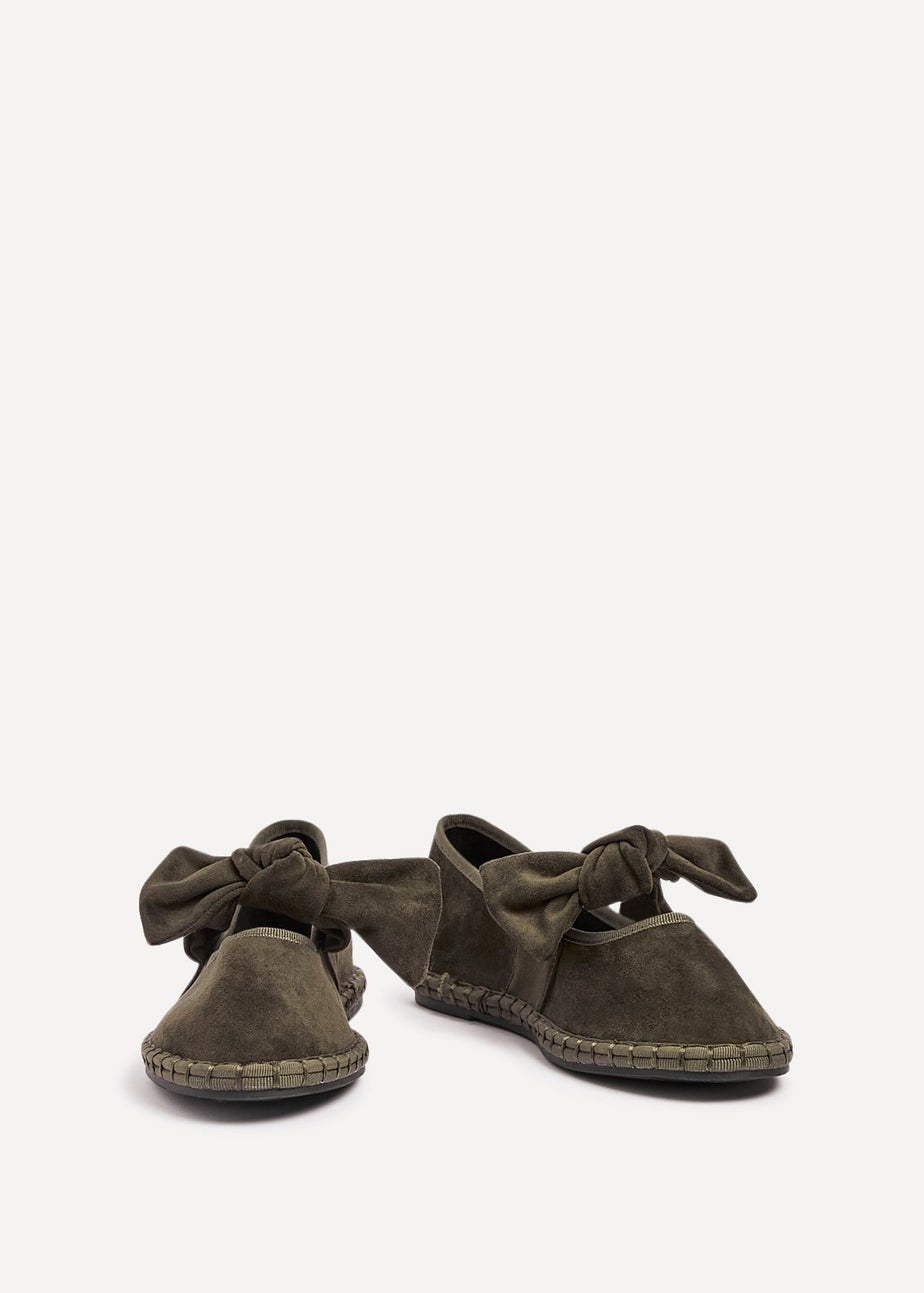 Linzi Pout Khaki Faux Suede Mary Jane