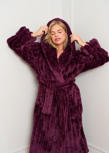 JimJam Burgundy Ribbed Dressing Gown