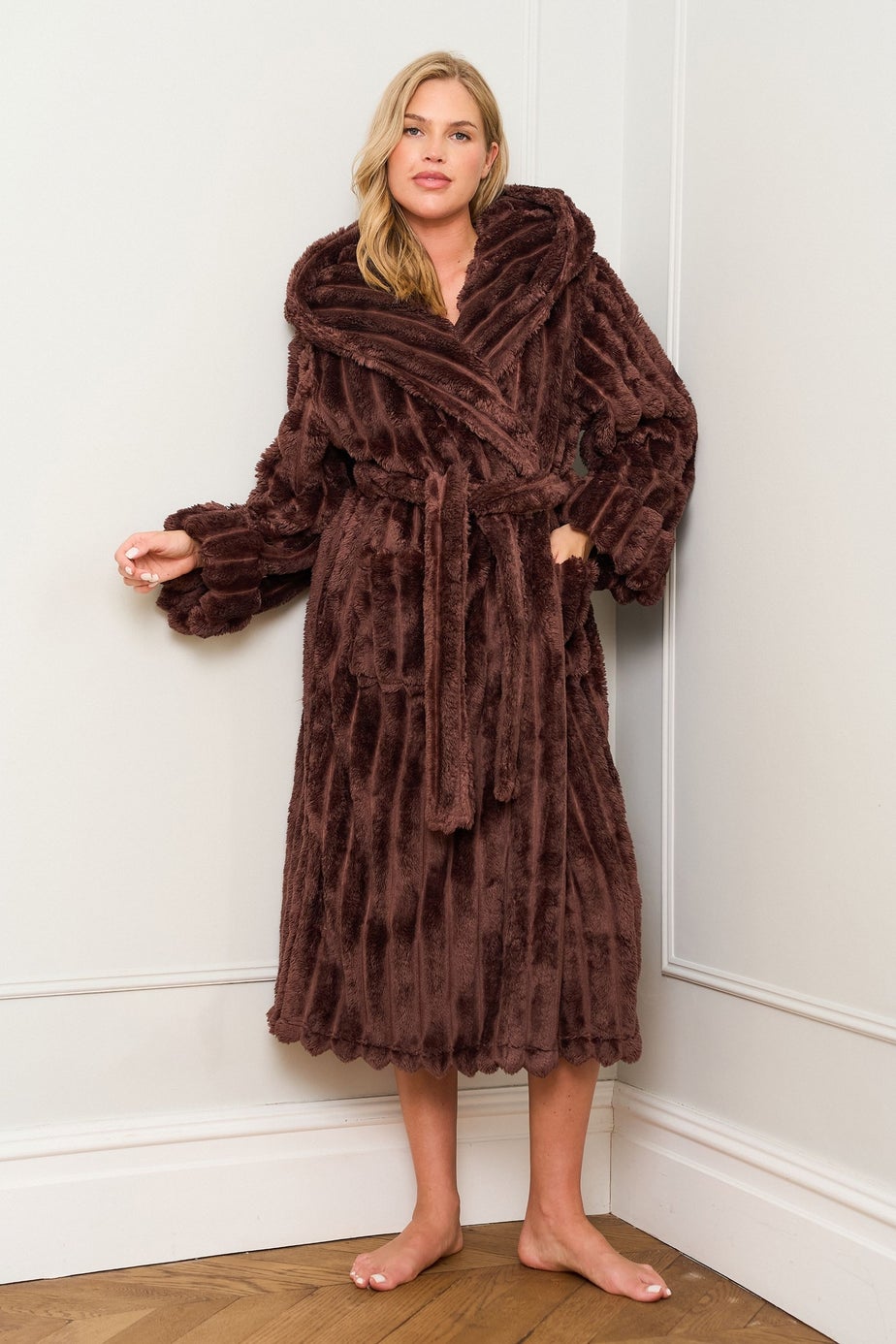 JimJam Chocolate Ribbed Dressing Gown