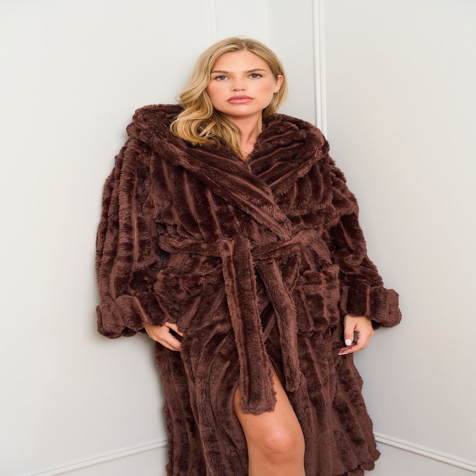 JimJam Chocolate Ribbed Dressing Gown