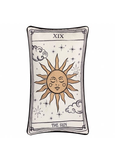 Furn Celestial Stories Embroidered Velvet Linen Cushion