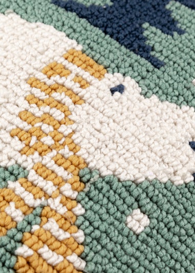 Furn Polar Bear Tufted Frosty Blue Cushion