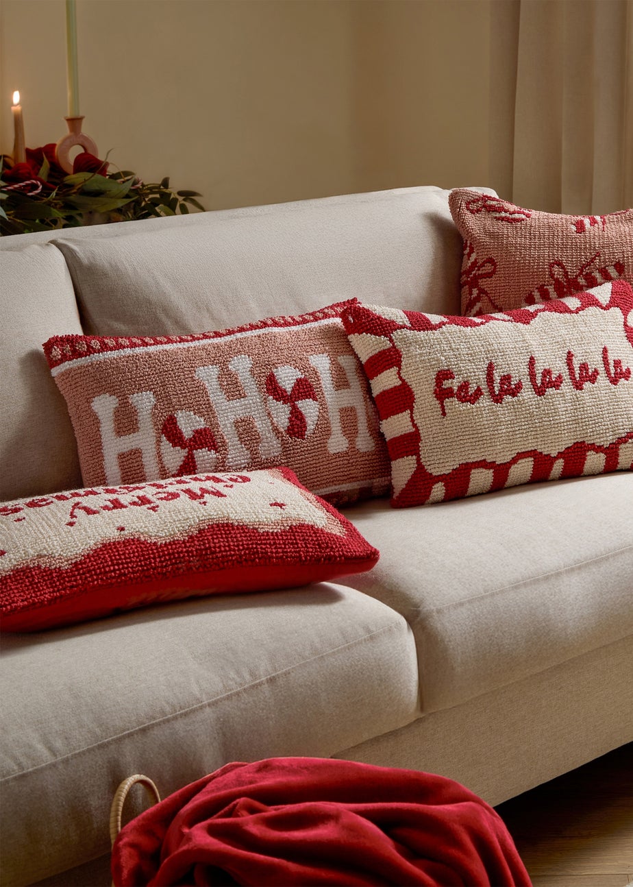 Furn Candy Ho Ho Ho Tufted Pink Cushion