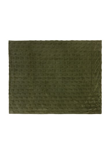 Furn Pines Faux Fur Forest Green Throw