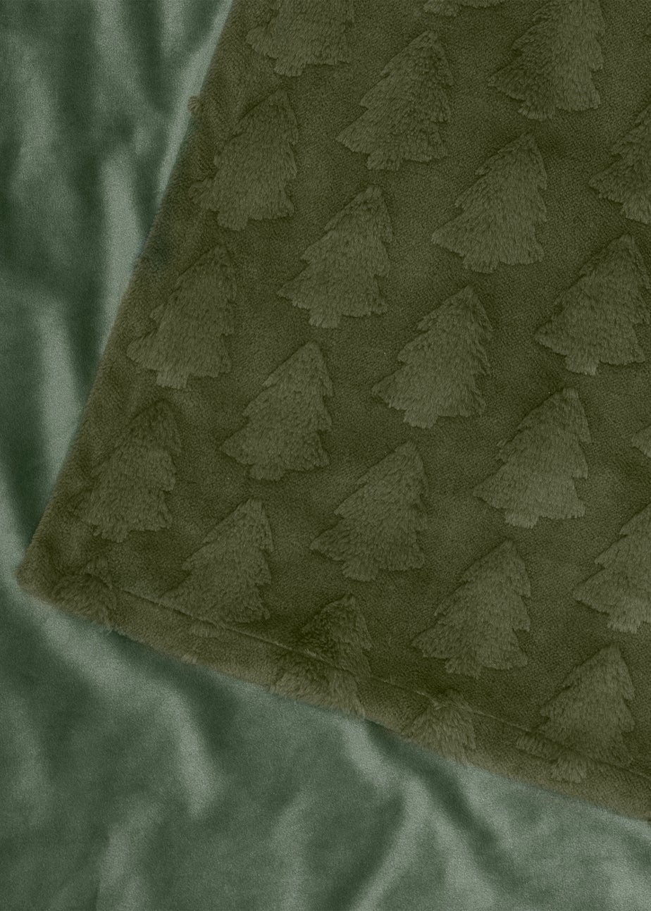 Furn Pines Faux Fur Forest Green Throw