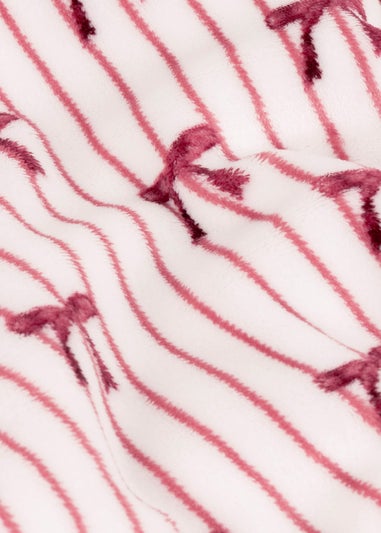 Furn Noortje Bows Sherpa Fleece Silk Pink Throw