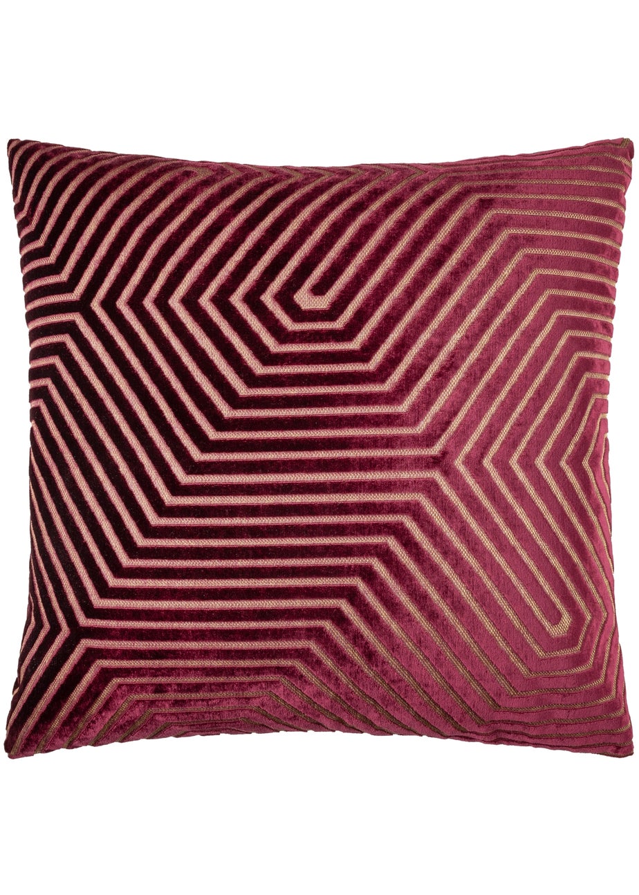 Paoletti Evoke Cut Velvet Burgundy Cushion