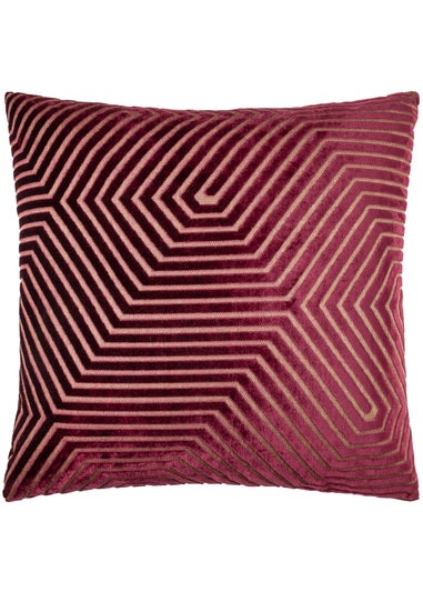 Paoletti Evoke Cut Velvet Burgundy Cushion