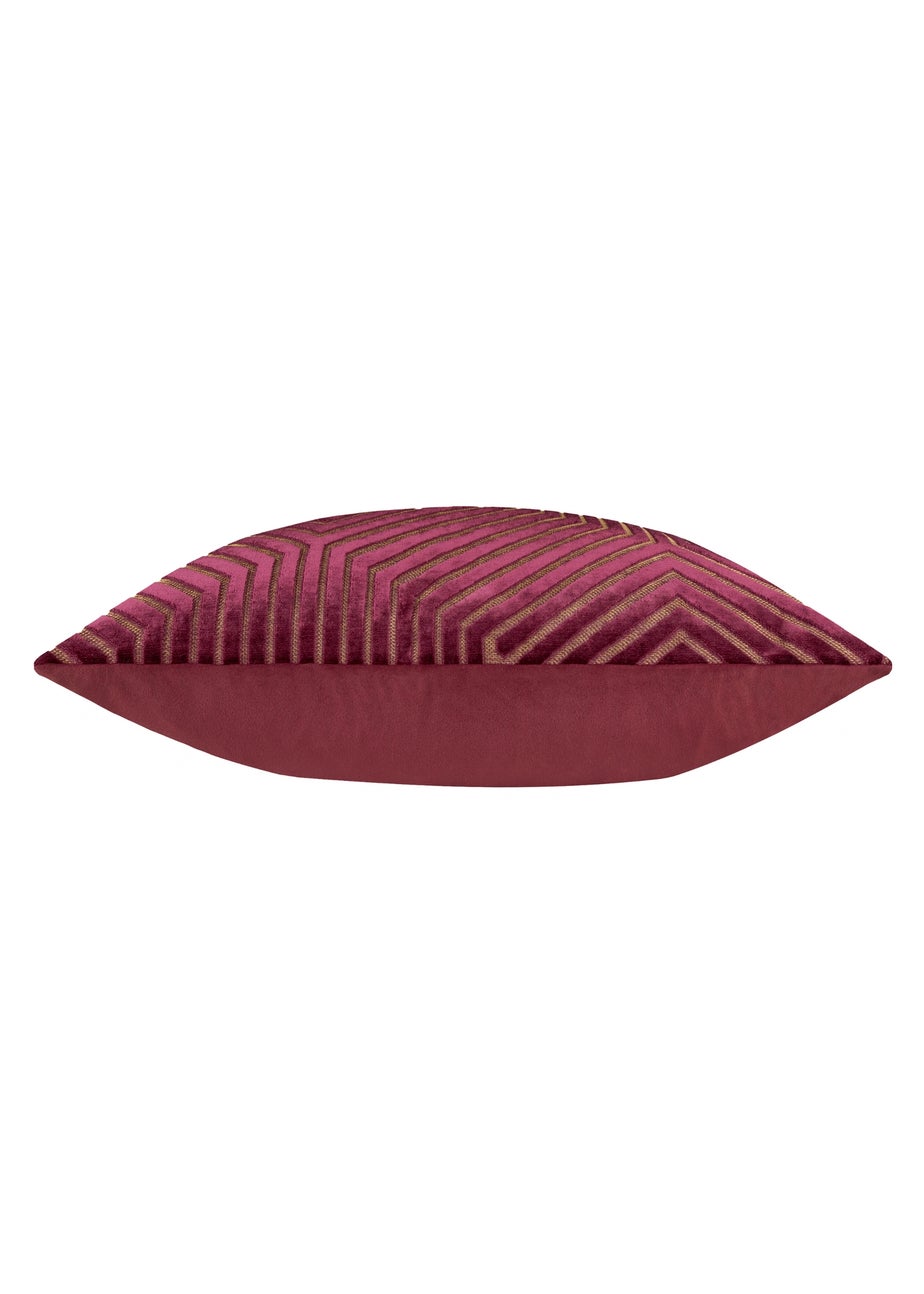 Paoletti Evoke Cut Velvet Burgundy Cushion