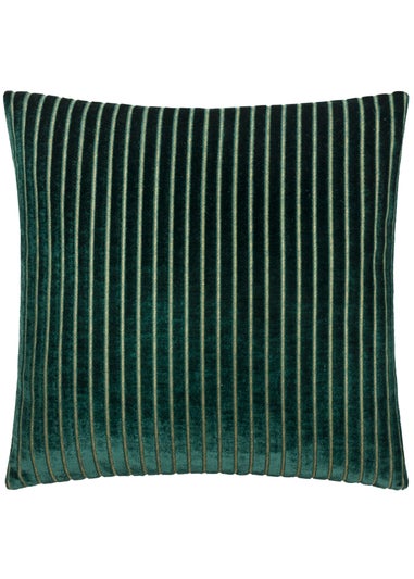 Paoletti Savoy Stripe Velvet Emerald Cushion