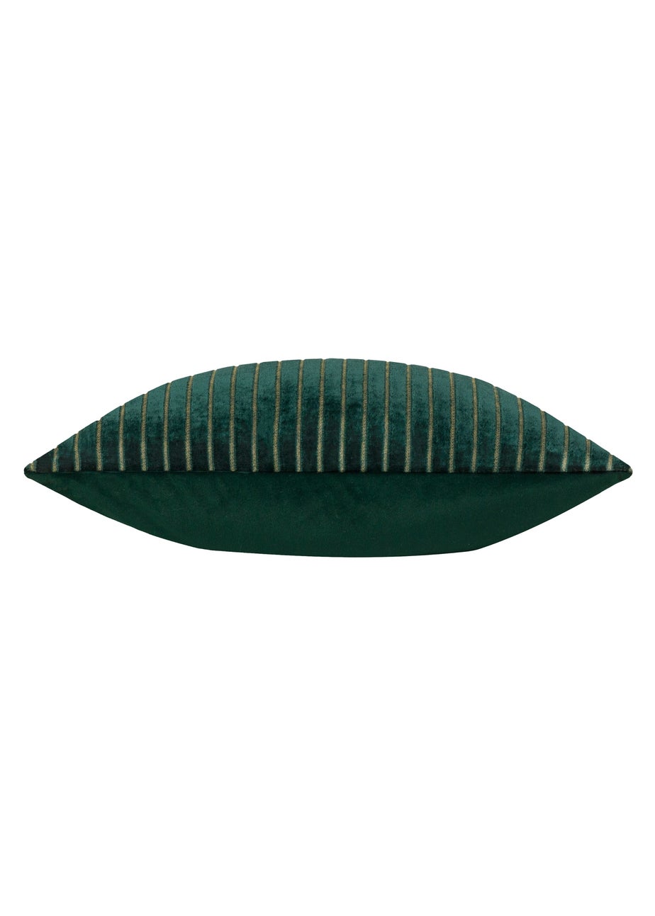 Paoletti Savoy Stripe Velvet Emerald Cushion