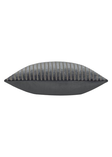 Paoletti Savoy Stripe Velvet Charcoal Cushion