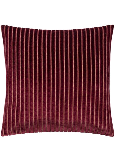 Paoletti Savoy Stripe Velvet Burgundy Cushion