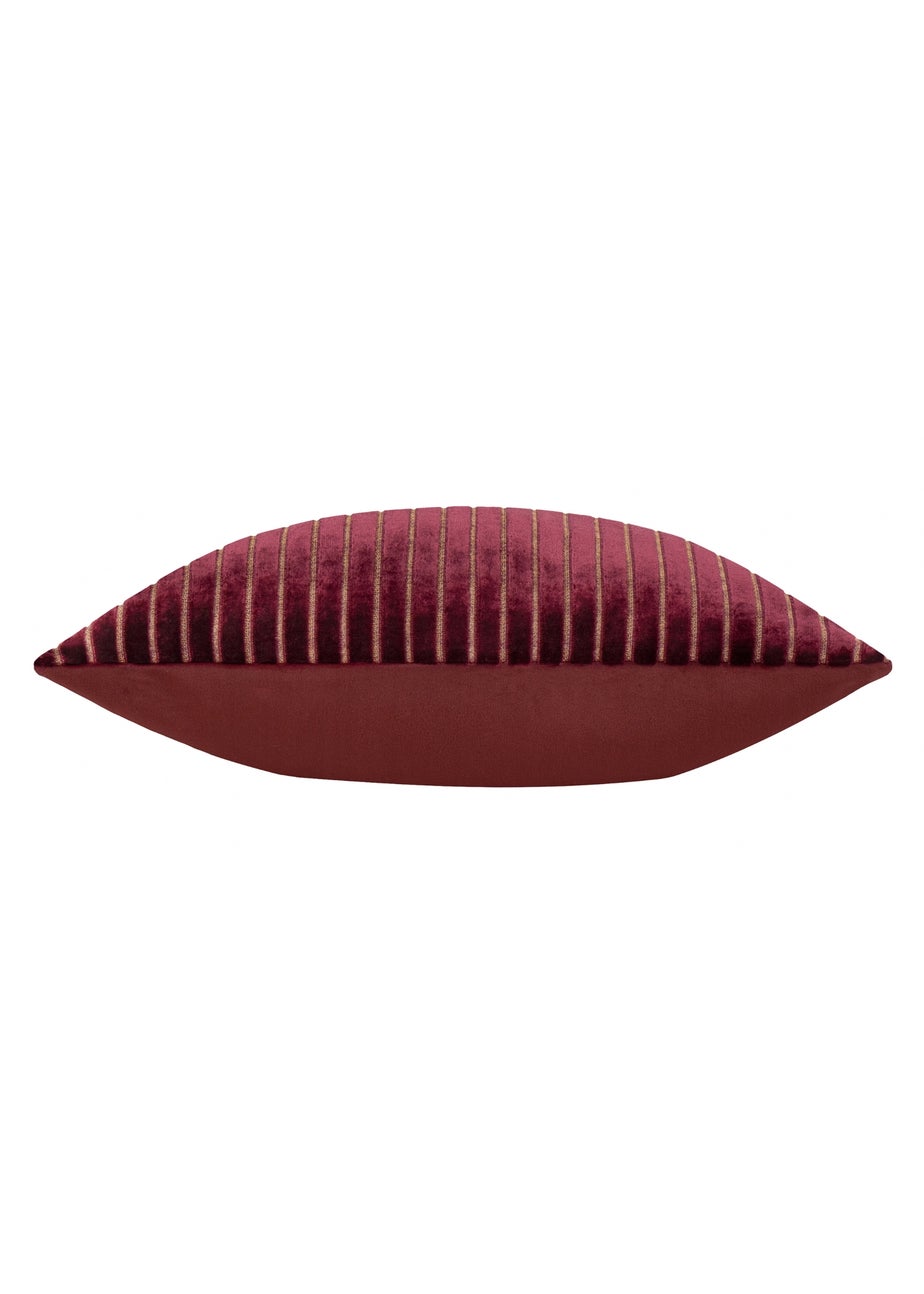 Paoletti Savoy Stripe Velvet Burgundy Cushion