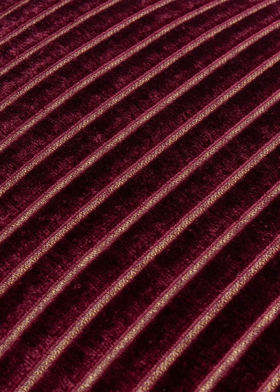 Paoletti Savoy Stripe Velvet Burgundy Cushion