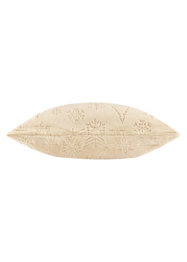 Furn Festive Time Embossed Fleece Natural Cushion