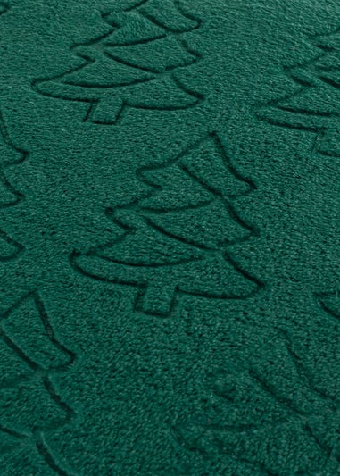 Furn Festive Trees Embossed Emerald Cushion