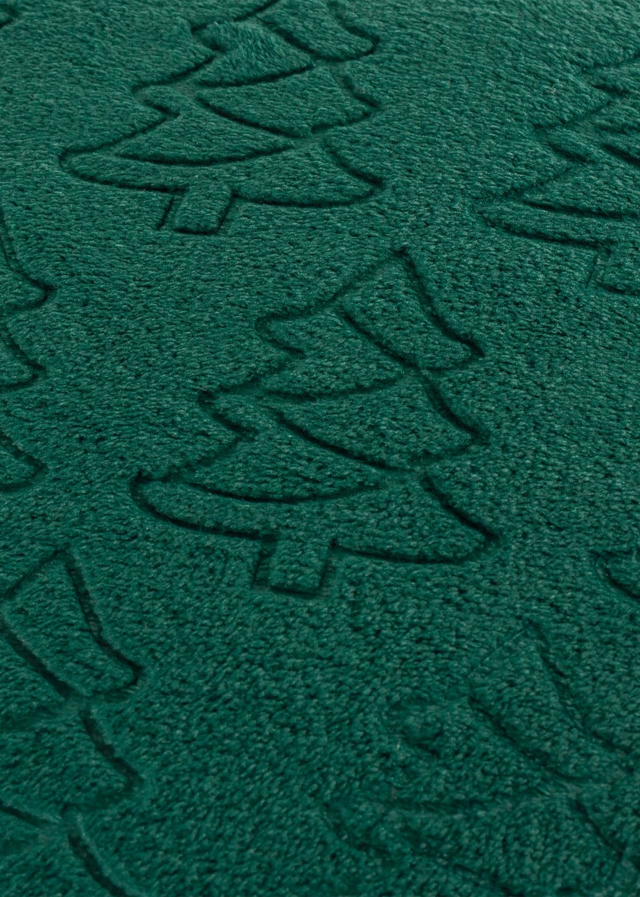 Furn Festive Trees Embossed Emerald Cushion