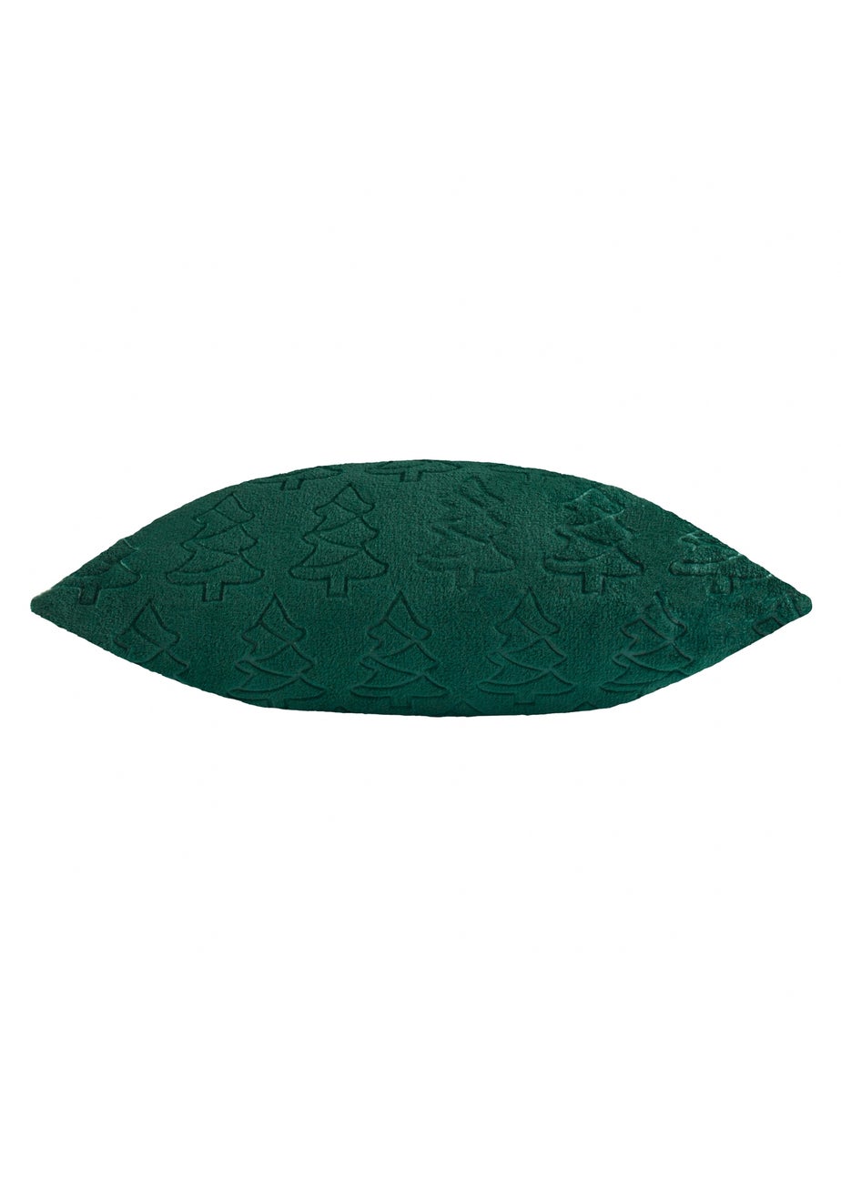Furn Festive Trees Embossed Emerald Cushion
