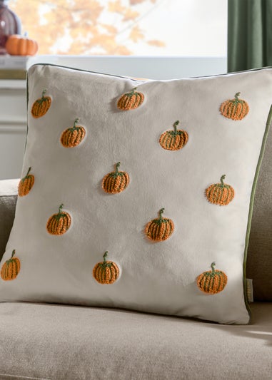Wylder Nature Pumpkin Spice Tufted Velvet Multicolour Cushion