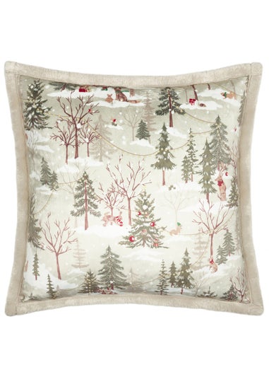 Furn Forest Festivities Velvet Natural Cushion