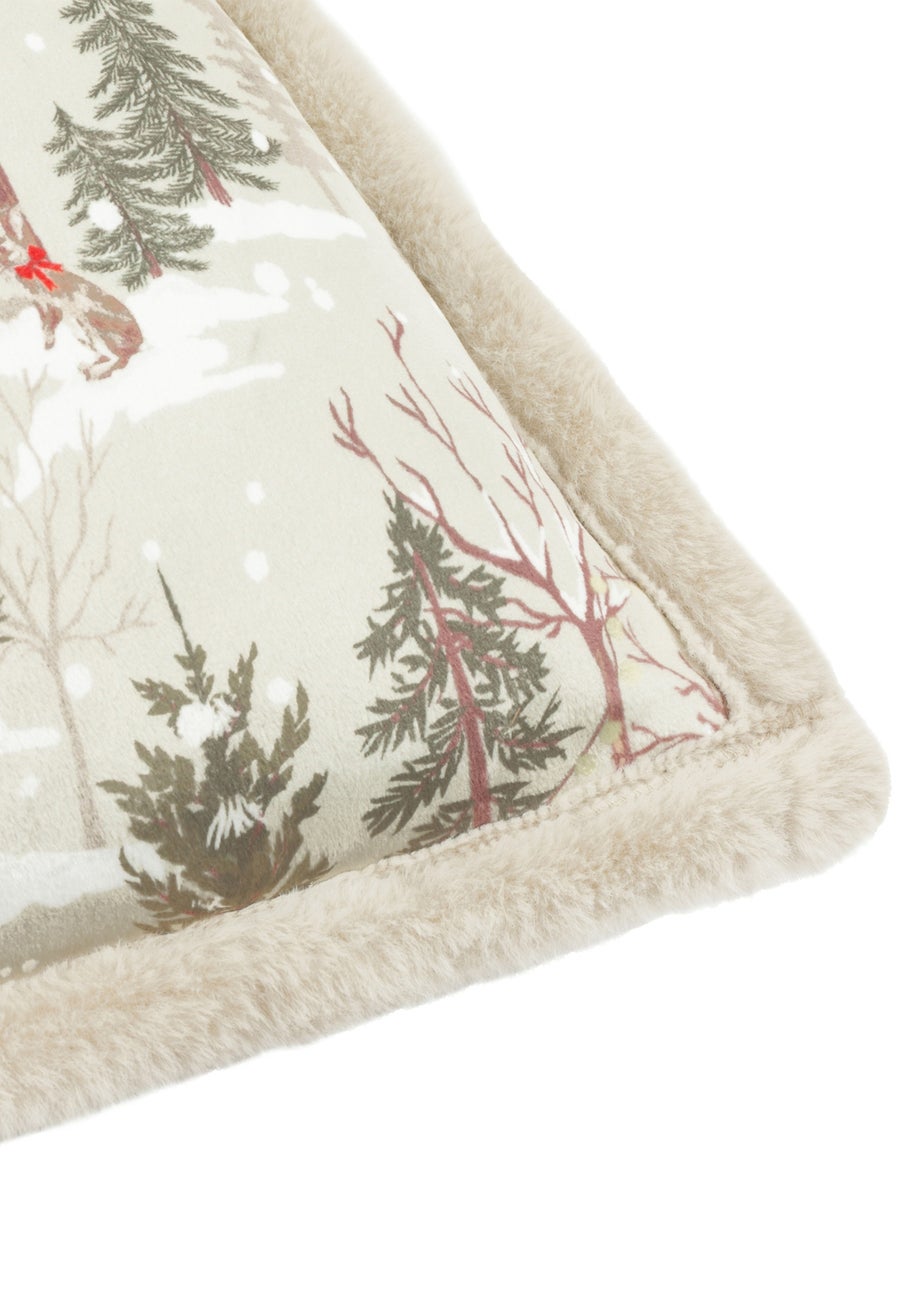 Furn Forest Festivities Velvet Natural Cushion