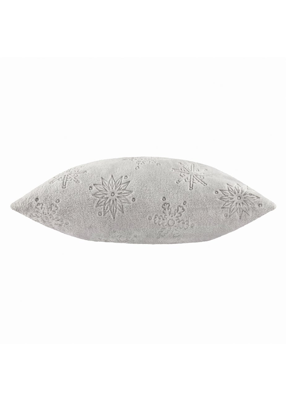 Furn Snowflakes Embossed Grey Cushion