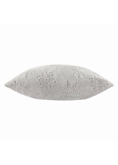 Furn Snowflakes Embossed Grey Cushion