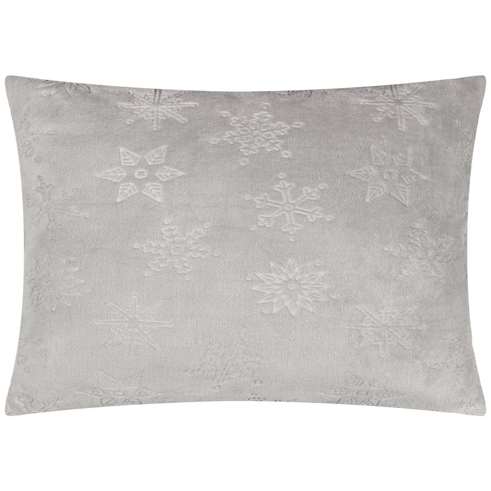 Furn Snowflakes Embossed Grey Cushion