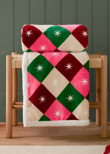 Furn Star Sherpa Fleece Multi Throw