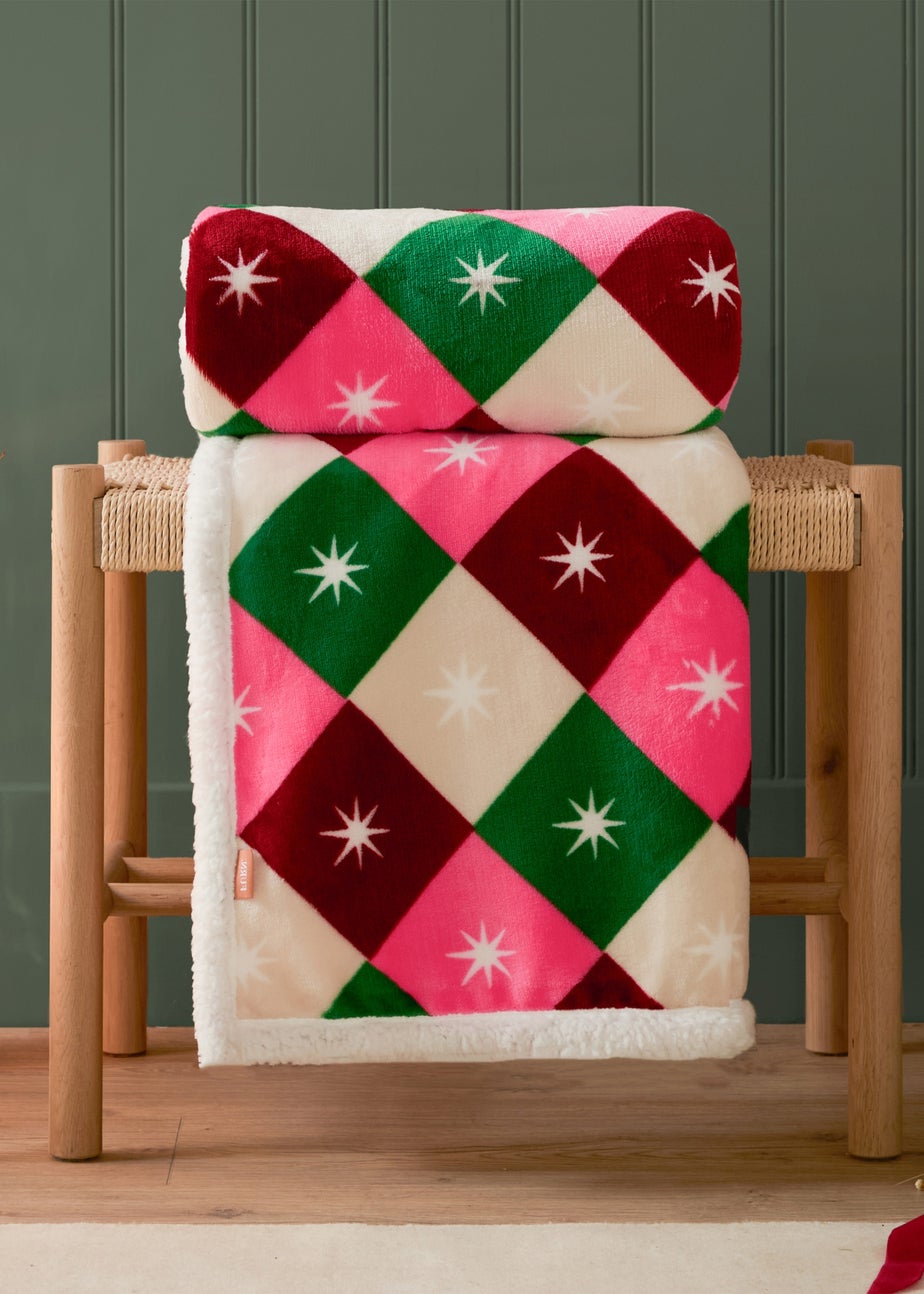 Furn Star Sherpa Fleece Multi Throw