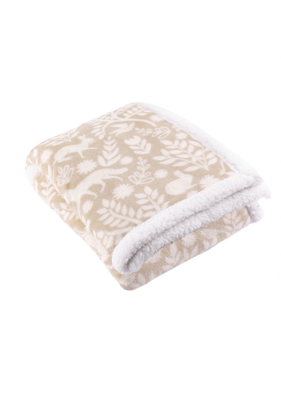 Furn Brown Skandi Woodland Sherpa Fleece Sable Throw