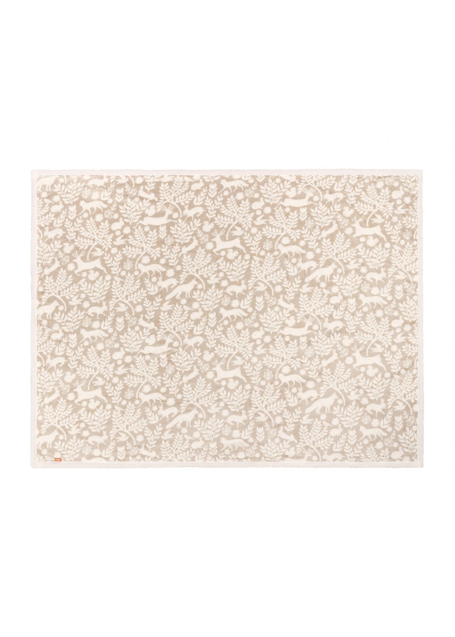 Furn Brown Skandi Woodland Sherpa Fleece Sable Throw