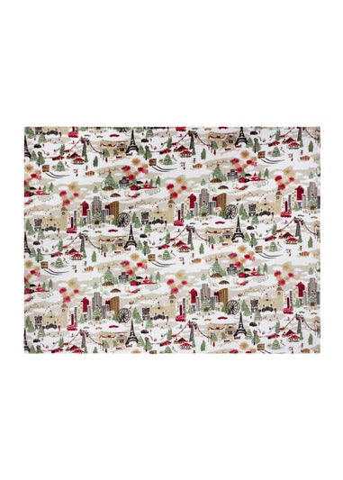 Furn Joy To All Printed Fleece Cream Throw