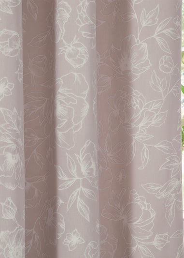 Wylder Nature Bella Floral Lined Natural Eyelet Curtain Pair