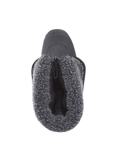 Cotton Traders Charcoal Marl Waterproof Fur Trim Highland Boots