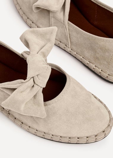 Linzi Pout Beige Faux Suede Mary Jane