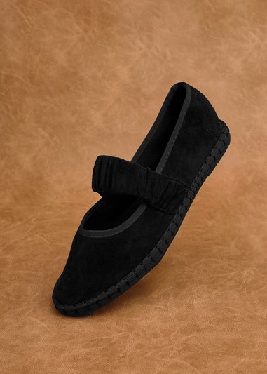 Linzi Lorella Black Faux Suede Mary Jane Pumps