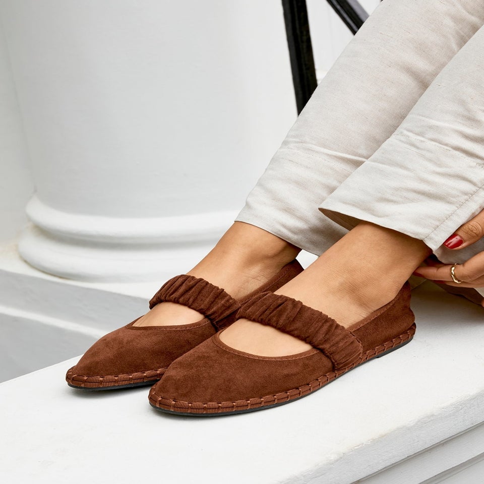 Linzi Lorella Brown Faux Suede Mary Jane