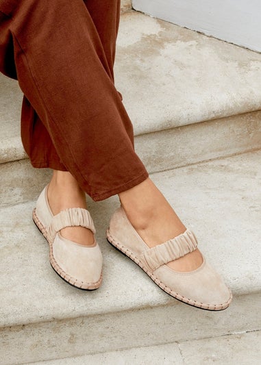 Linzi Lorella Beige Faux Suede Mary Jane