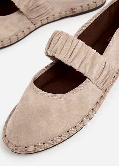 Linzi Lorella Beige Faux Suede Mary Jane