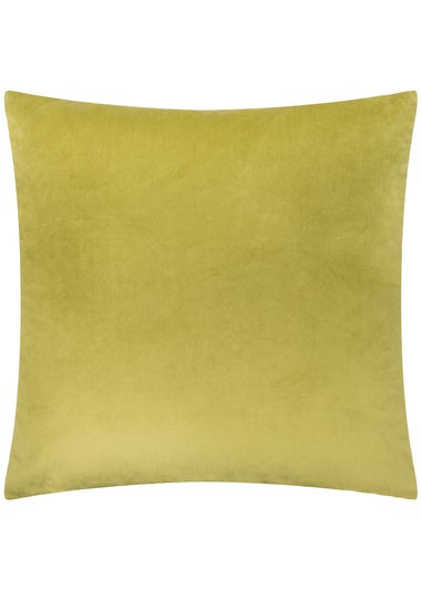 Paoletti Evoke Cut Velvet Olive Cushion