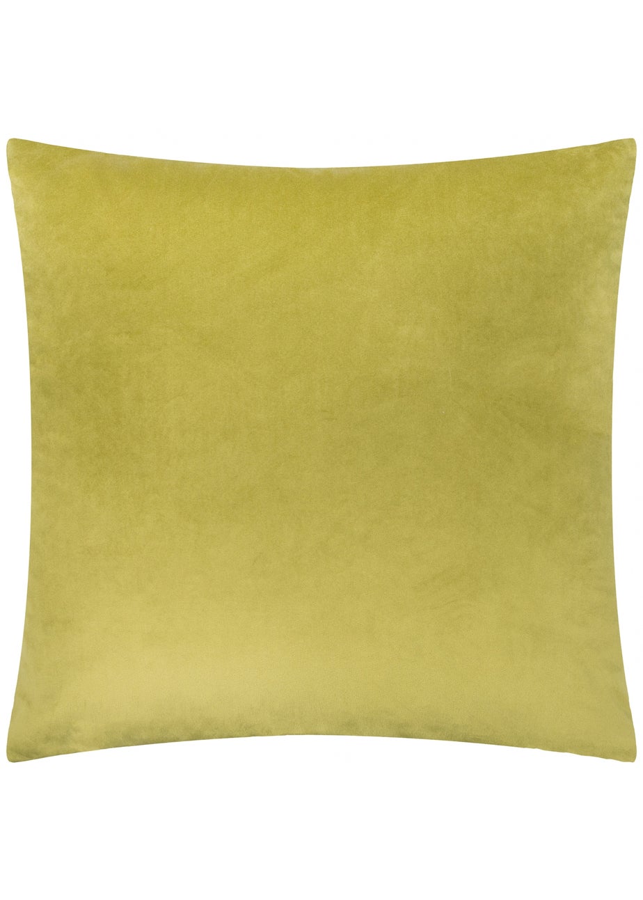 Paoletti Evoke Cut Velvet Olive Cushion