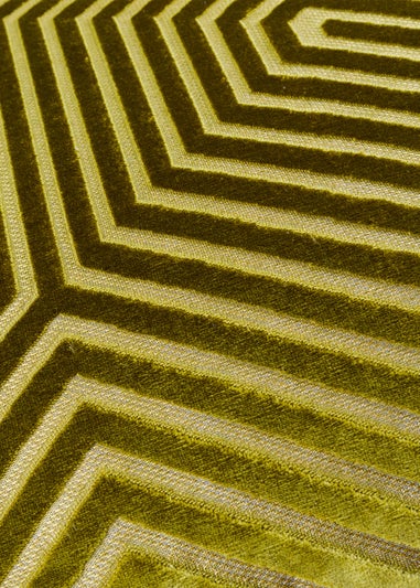 Paoletti Evoke Cut Velvet Olive Cushion